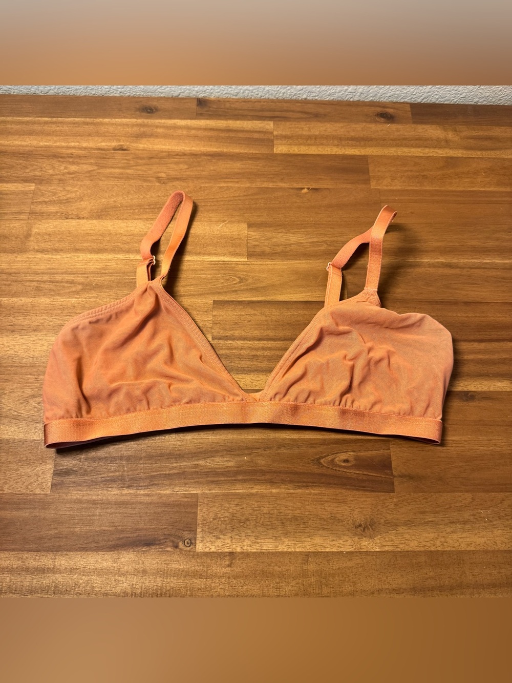 Lightweight Triangle Bralette in Coral Orange - Women Intimates